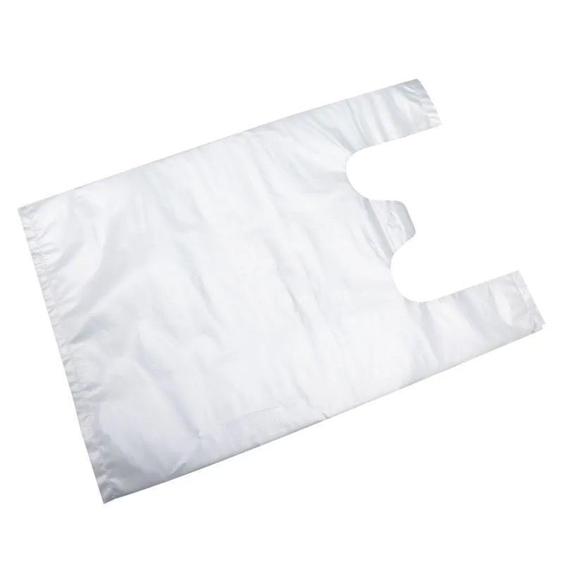 HDPE white plastic bag high quality disposable plastic t-shirt bags for takeout packaging and convenience bags