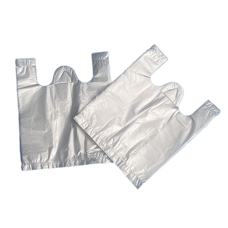 Factory Direct Custom Logo Thickened Large Plastic Bags White Shopping Bag T-shirt Bags for Grocery Store