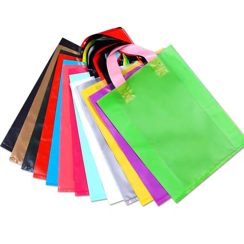 Wholesale Custom logo Clothing Store Tote Plastic Bags Vertical Plastic Shopping Gift Bags Factory Direct Sales