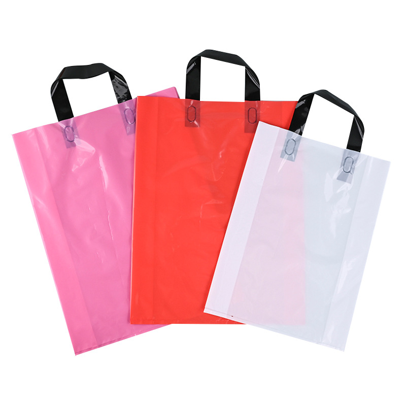 Factory Direct Supply HDPE Customized Vertical Shopping Plastic Bags for Clothing Packaging Plastic Bags with Printed logo