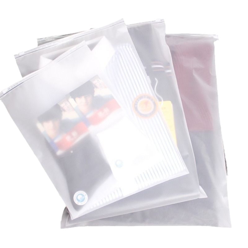 Wholesale Resealable Ziplock Bags Custom Printed Frosted PVC Zipper Lock T-shirt Clothing Packaging Plastic Bag
