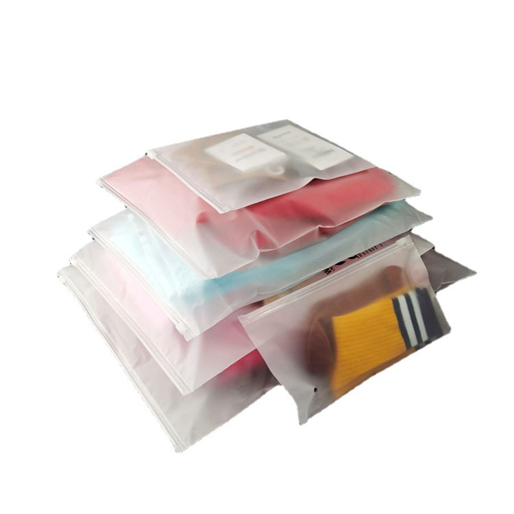Custom Frosted Plastic Zipper Bag T Shirt Clothing Zip Lock Bags