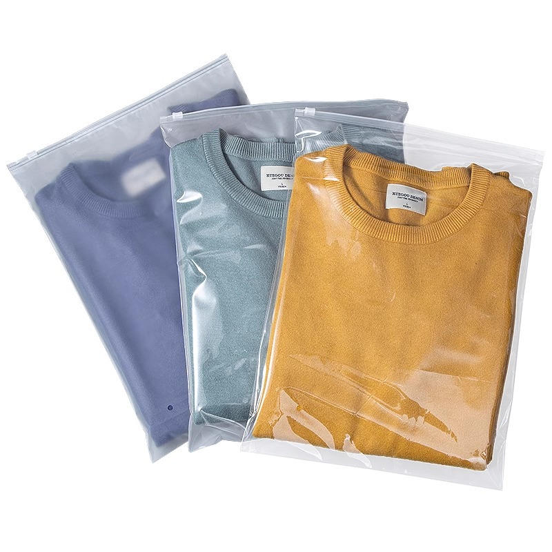 Eco Friendly Matte Zip Lock Bag T Shirt Plastic Clothing Zipper Bags Ziplock Bag use For Clothes