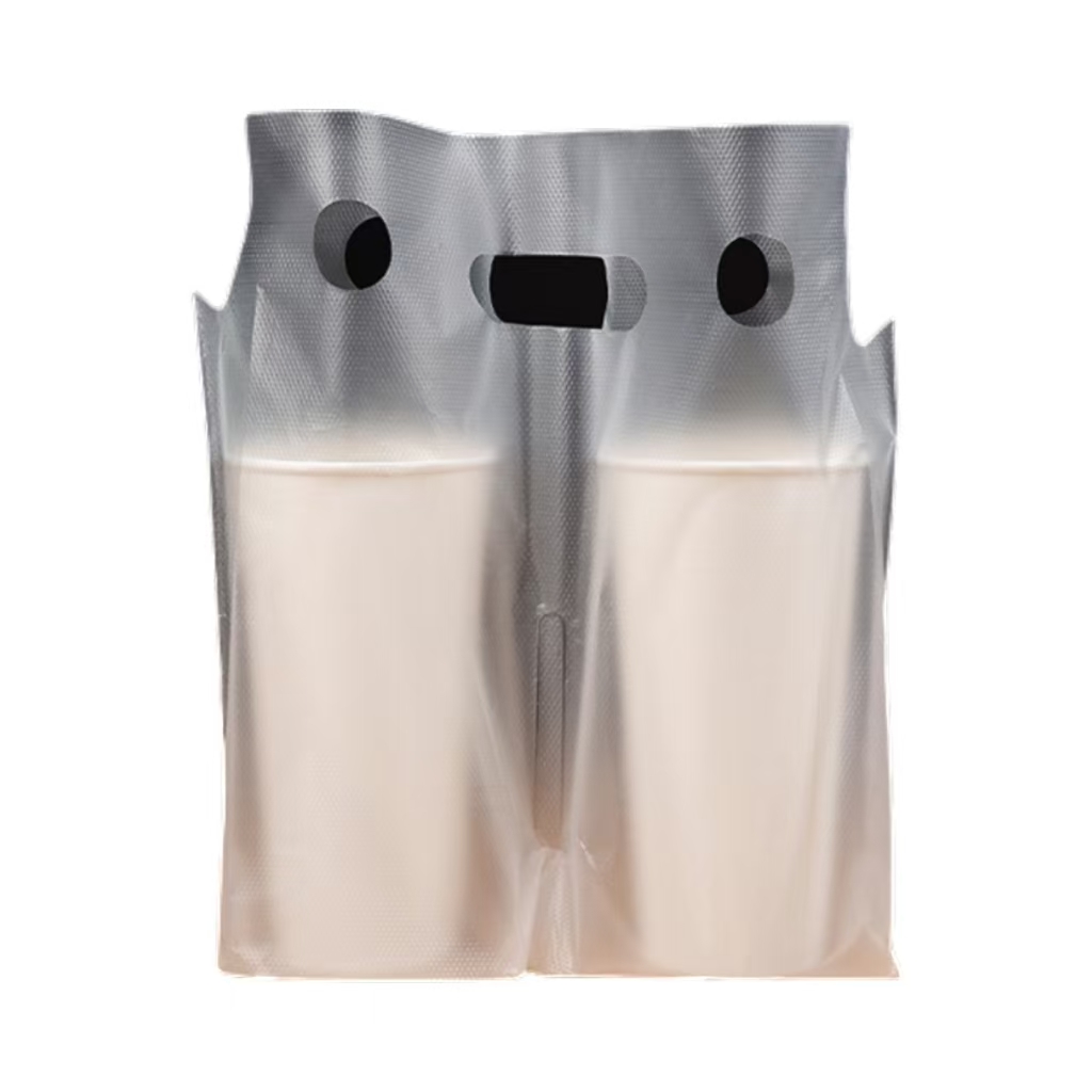 Wholesale LDPE HDPE milk tea coffee beverage plastic bags disposable reusable plastic packaging bags with custom printed logo