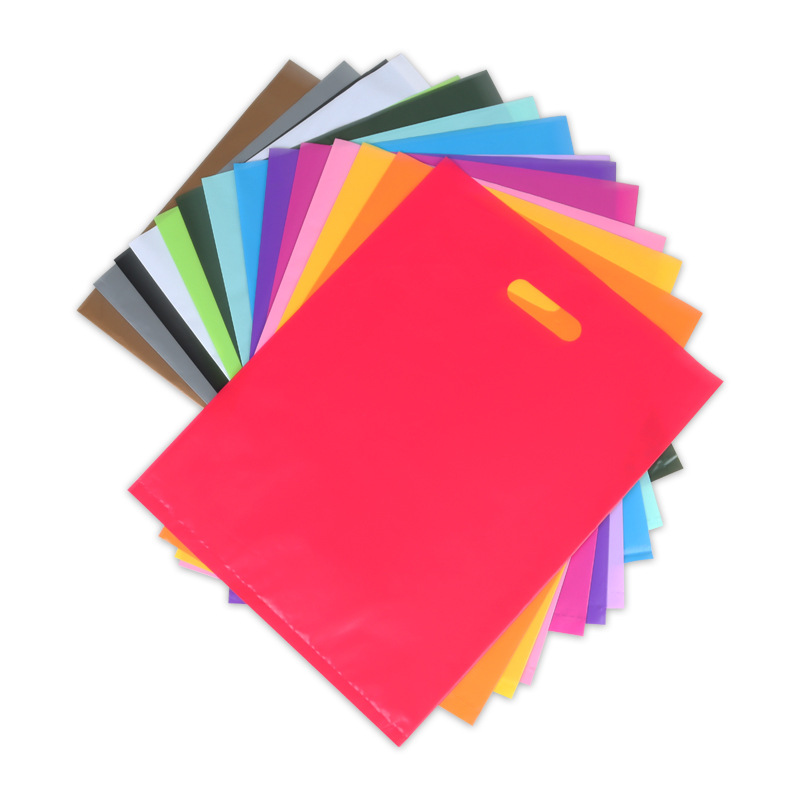 LDPE Plastic Shopping Die-cut Handle Plastic Bag Customized logo Clothing Shoes Gift Promotion Bag