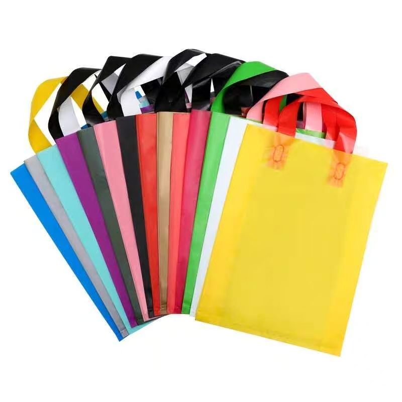 Promotional Hot Sale Customized logo Tote Bag Plastic Clothing Gift Shopping Packaging Plastic Bag