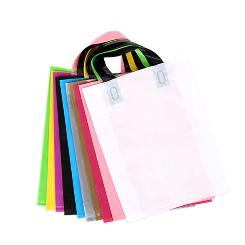 Wholesale Custom Printed Handle Plastic Tote Bag Design Supermarket Clothing Promotional Tote Packaging Shopping Plastic Bag