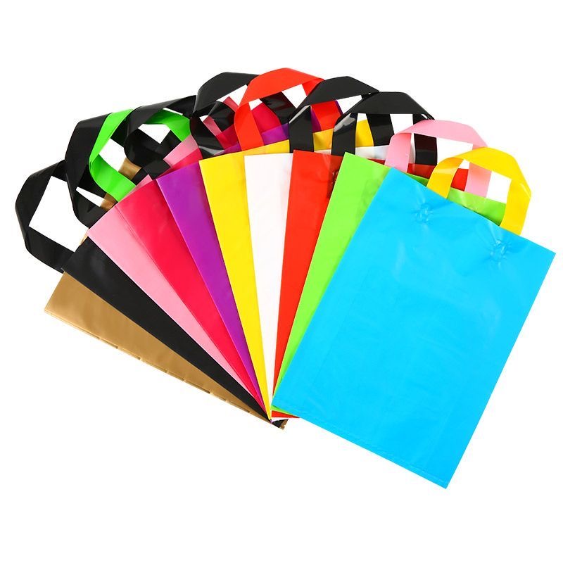 Custom LDPE HDPE Portable Shopping Plastic Bag Thickened Clothing Packaging Bag Printed logo Vertical Shopping Plastic Bag