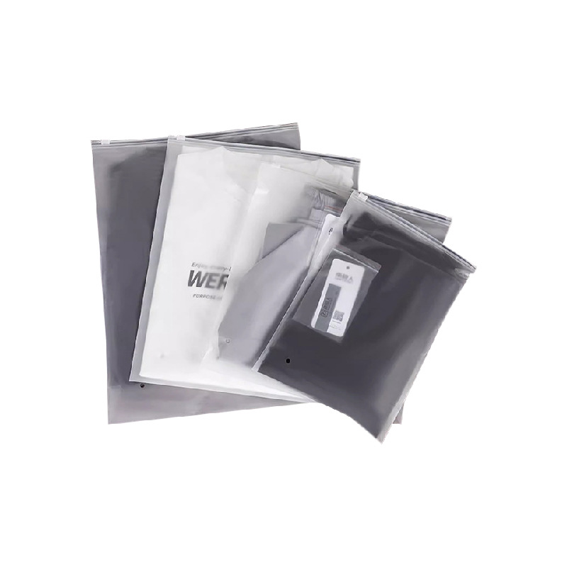 Hot Selling Matte Transparent Pe Zipper Bag Resealable Clothes Packaging Frosted Plastic Ziplock Bag