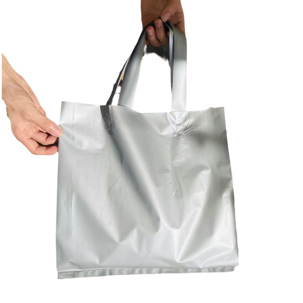 Customized Logo Printing Matte Frosted Plastic Tote Shopping Bag Handle Garment Bag for Clothing Shopping Gift Packaging