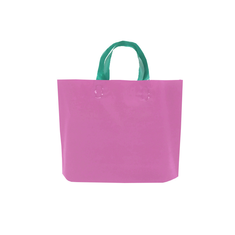 Reusable frosted portable plastic bag customized size logo printing high quality shopping tote bag packaging